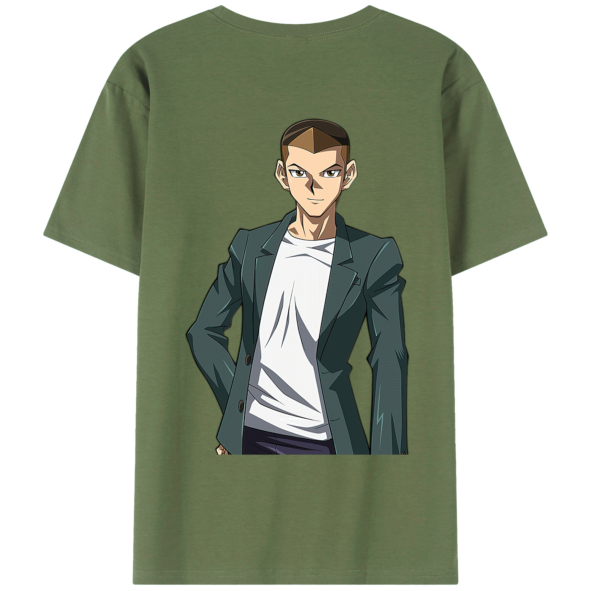 （画像用） 遊☆戯☆王 Yu-Gi-Oh! 綿100％ メンズ半袖Tシャツ（バックプリント） 通気性